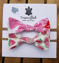 Load image into Gallery viewer, Pink Monstera and Watermelon Bibs&amp;Bows